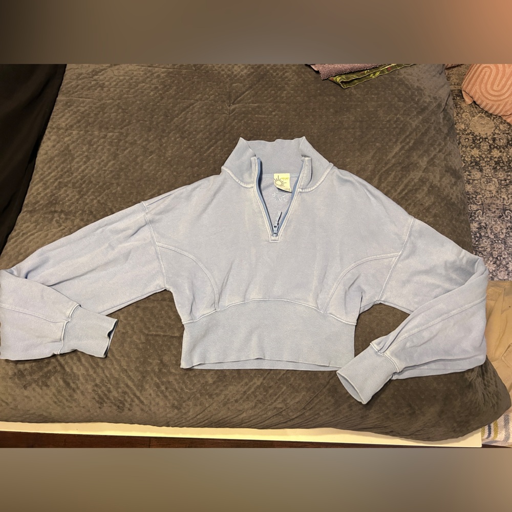 Offline by Aerie Sky Blue Zip-Up Top